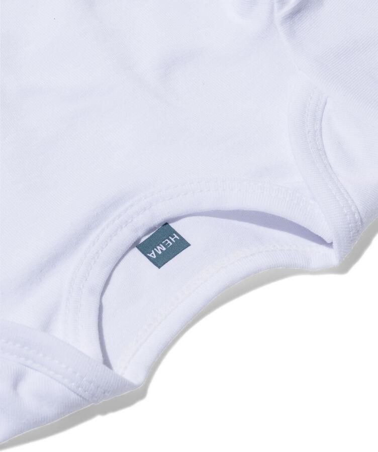 HEMA Romper Organic Katoen Stretch Korte Mouw 2 Stuks Wit - Foto 3