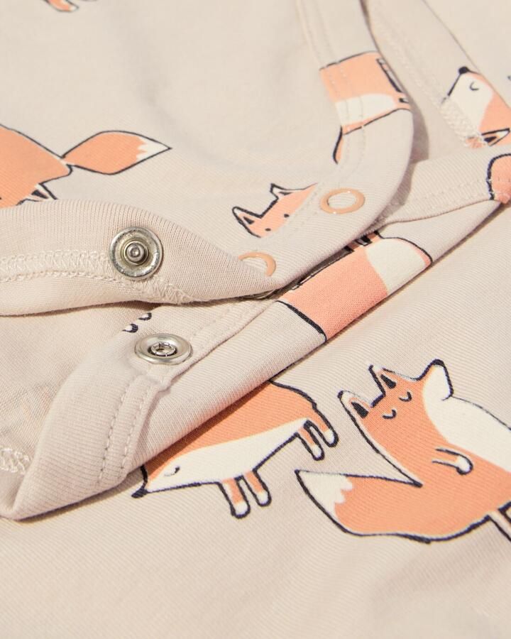 HEMA Rompers Biologisch Katoen Met Stretch Vos 3 Stuks Lichtgrijs (lichtgrijs)