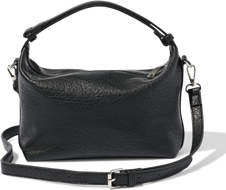 HEMA Schoudertas 25x11x27cm Imitatieleer Zwart (zwart)