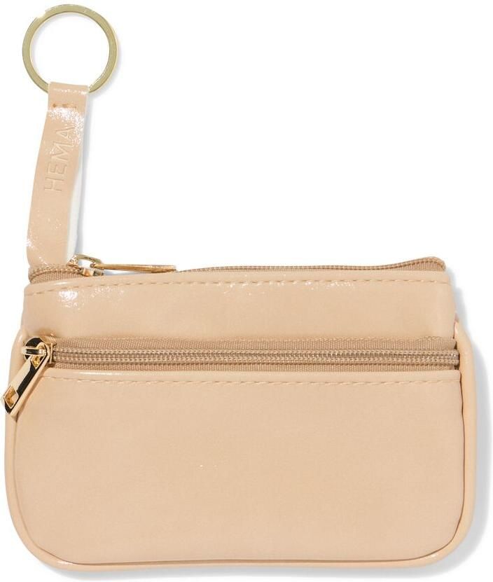 HEMA Sleutel Etui 12x8cm Kunstleer Beige - Foto 2