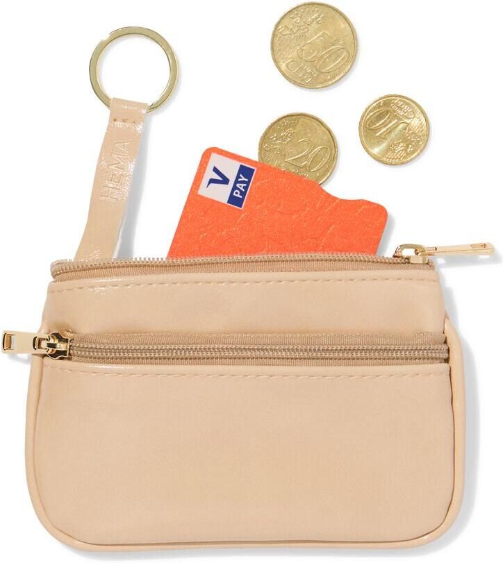 HEMA Sleutel Etui 12x8cm Kunstleer Beige