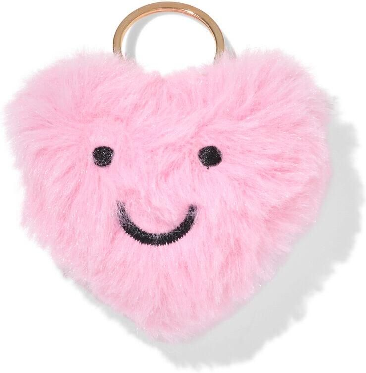 HEMA Sleutelhanger 6x2.5cm Fluffy Hartvorm Met Gezichtje Roze - Foto 2
