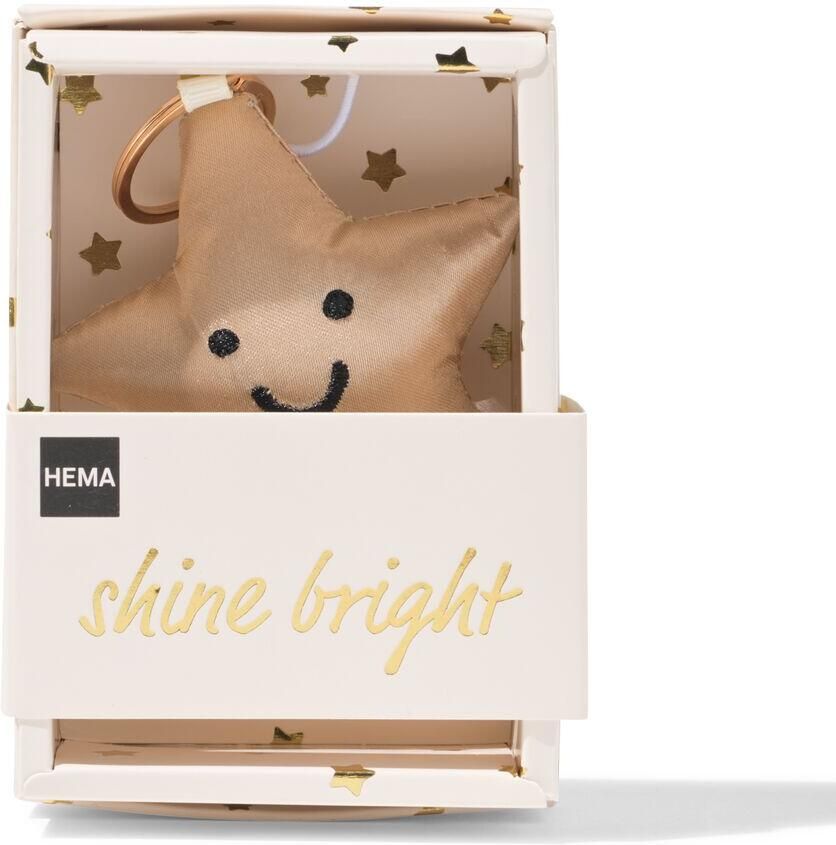 HEMA Sleutelhanger 7x6cm Ster Met Gezichtje Goud - Foto 1