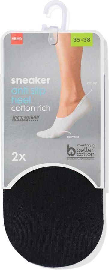 HEMA Sneakersokken 2 Paar Zwart (zwart) - Foto 2