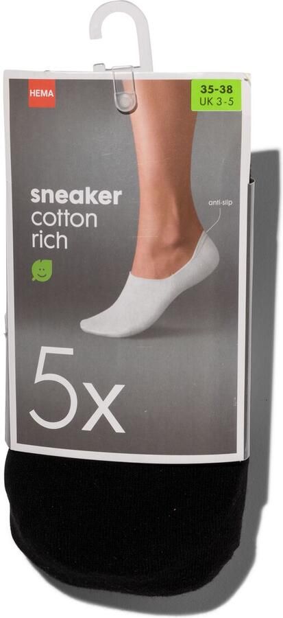 HEMA Sneakersokken 5 Paar Zwart