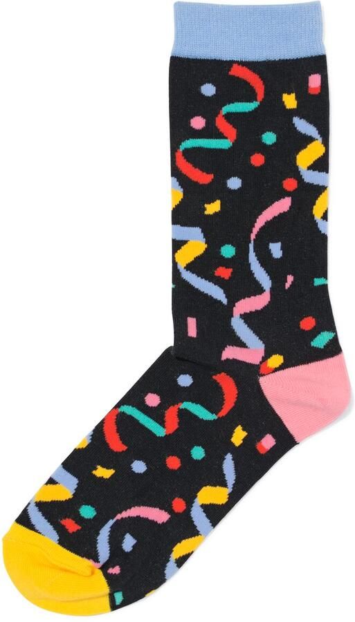 HEMA Sokken Voor Volwassenen 'let's Party' Zwart (zwart)