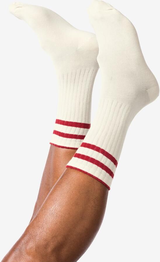 HEMA Sokken Met Katoen Rib Strepen 5 Paar Gebroken Wit (gebroken wit)