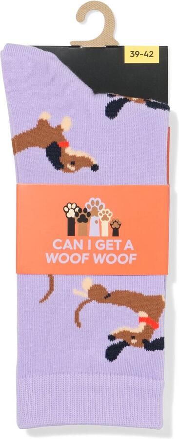 HEMA Sokken Voor Volwassenen 'can I Get A Woof' Lavendel (lavendel) - Foto 2
