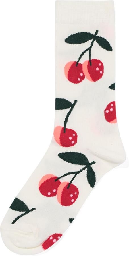 HEMA Sokken Voor Volwassenen 'cherry Much' Gebroken Wit (gebroken wit) - Foto 2