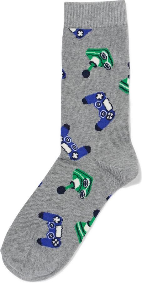 HEMA Sokken Voor Volwassenen 'game On' Grijsmelange (grijsmelange) - Foto 2