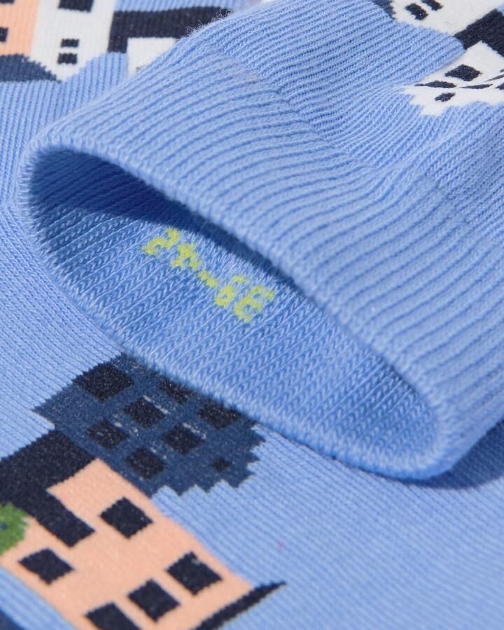 HEMA Sokken Voor Volwassenen 'happy Home' Blauw (blauw)