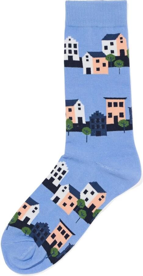 HEMA Sokken Voor Volwassenen 'happy Home' Blauw (blauw) - Foto 3