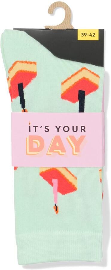 HEMA Sokken Voor Volwassenen 'it's Your Day' Felgroen (felgroen) - Foto 2