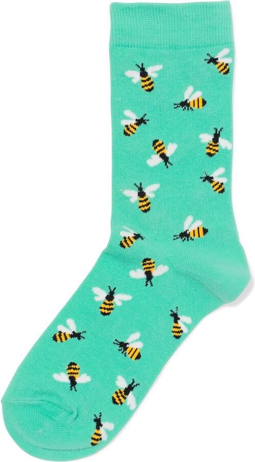 HEMA Sokken Voor Volwassenen 'just Bee Yourself' Groen (groen)