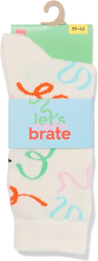HEMA Sokken Voor Volwassenen 'let's Celebrate' Beige (beige)