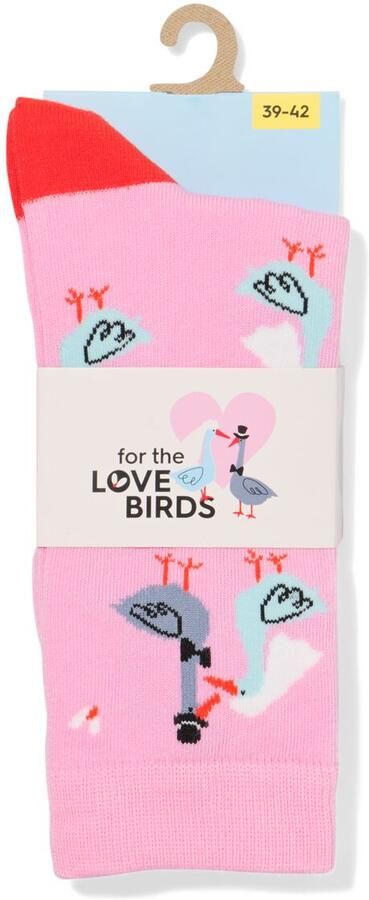 HEMA Sokken Voor Volwassenen 'love Birds' Roze (roze) - Foto 2