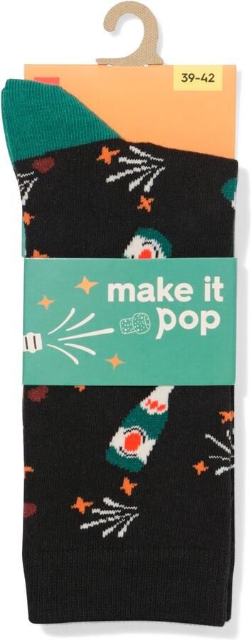 HEMA Sokken Voor Volwassenen 'make It Pop' Zwart (zwart) - Foto 2