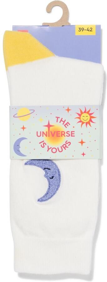 HEMA Sokken Voor Volwassenen 'the Universe Is Yours' Gebroken Wit (gebroken wit)