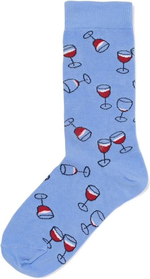 HEMA Sokken Voor Volwassenen 'toast To The Host' Blauw (blauw)