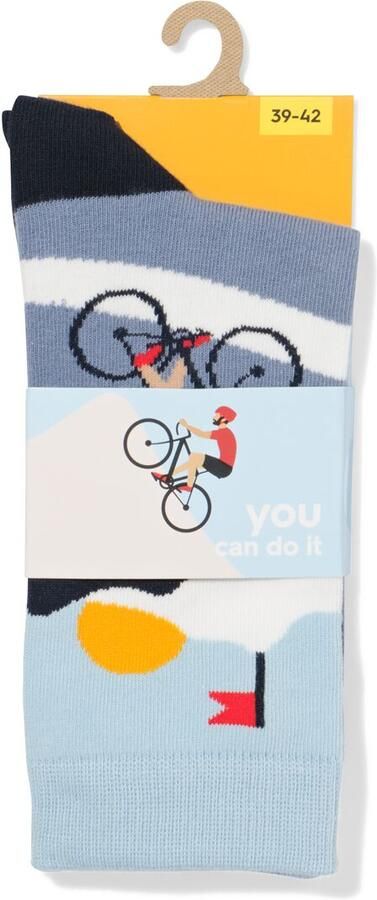 HEMA Sokken Voor Volwassenen 'you Can Do It' Middenblauw (middenblauw) - Foto 2