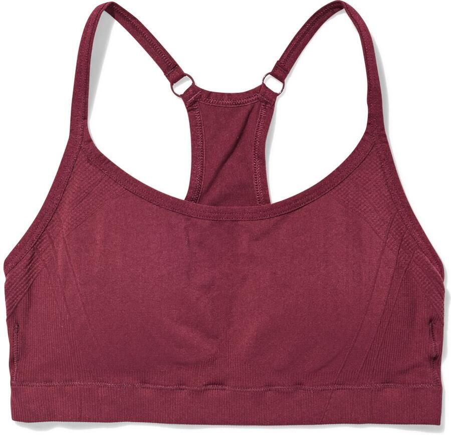 HEMA Damessporttop Light Support Naadloos Donkerrood (donkerrood)