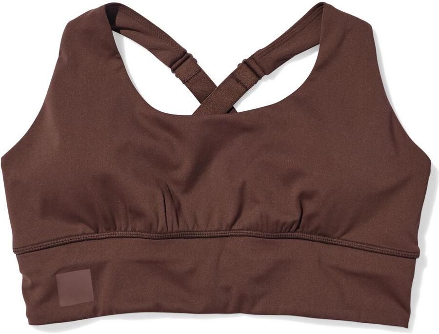 HEMA Sporttop Light Support Zonder Beugel Naadloos Donkerbruin