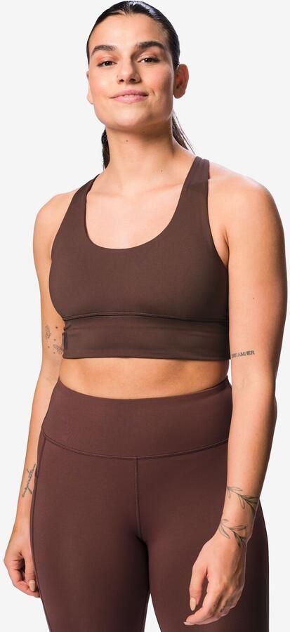 HEMA Sporttop Light Support Zonder Beugel Naadloos Donkerbruin - Foto 4