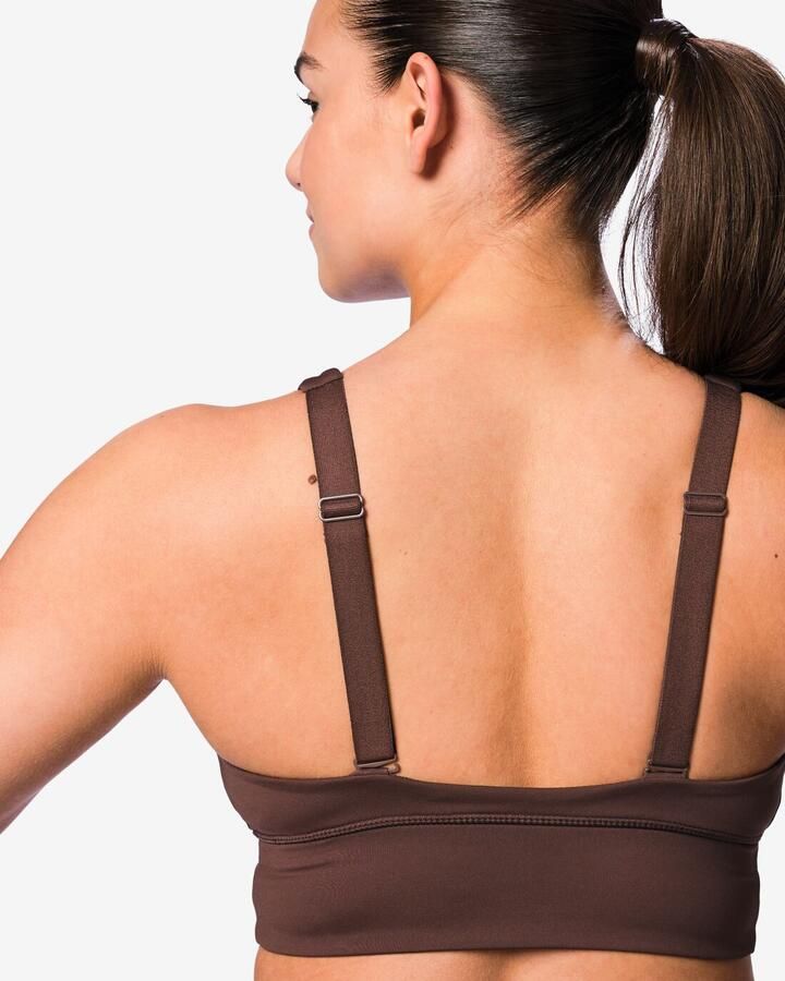HEMA Sporttop Light Support Zonder Beugel Naadloos Donkerbruin - Foto 2