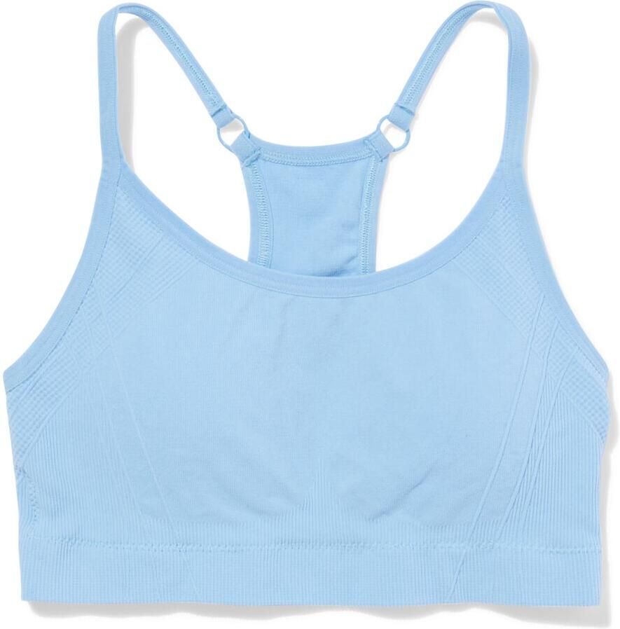 HEMA Sporttop Light Support Zonder Beugel Naadloos Lichtblauw (lichtblauw)