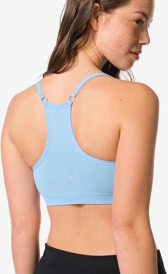 HEMA Sporttop Light Support Zonder Beugel Naadloos Lichtblauw (lichtblauw) - Foto 2