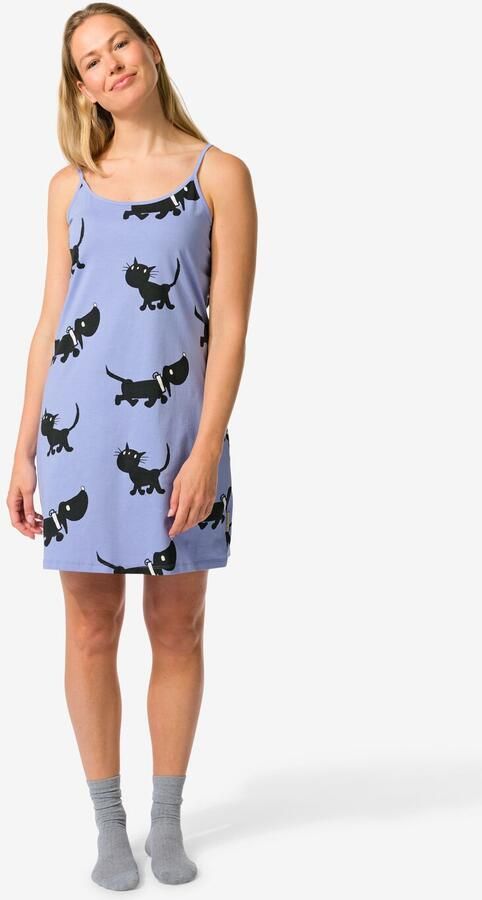 HEMA Takkie Damesnachthemd Blauw (blauw) - Foto 2