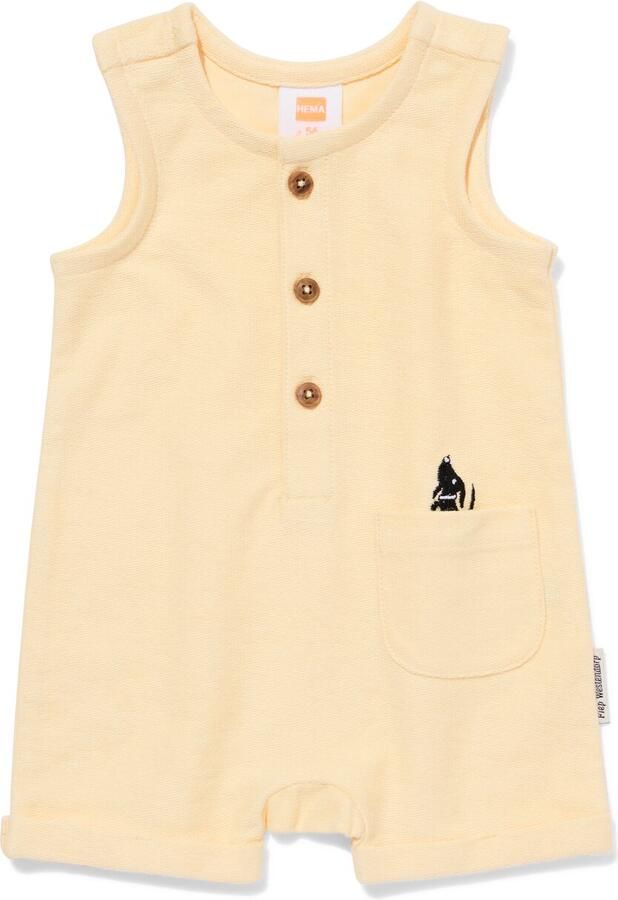 HEMA Takkie En Siepie Babyjumpsuit Jersey Lichtgeel (lichtgeel)