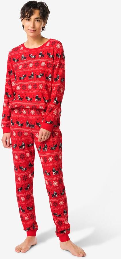 HEMA Takkie En Siepie Damespyjama Wafel Rood (rood) - Foto 2