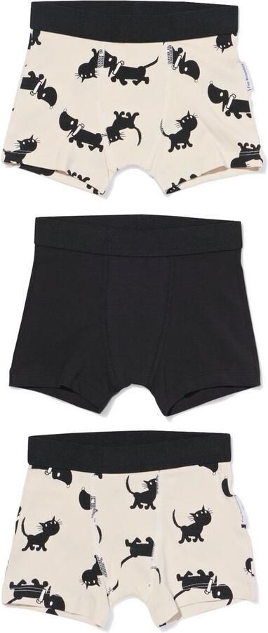 HEMA Takkie En Siepie Kinderboxers 3 Stuks Zwart wit (zwart wit)