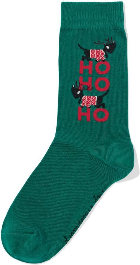 HEMA Takkie Herensokken 'ho Ho' Donkergroen (donkergroen) - Foto 2