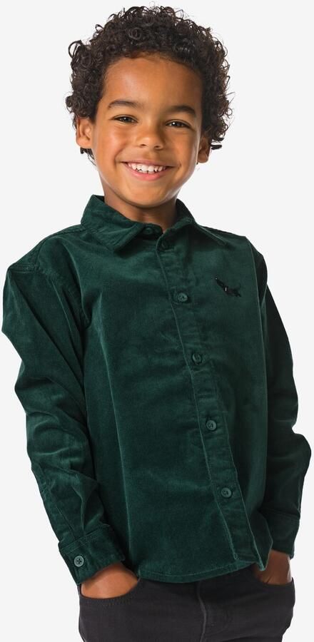 HEMA Takkie Kinderoverhemd Ribstof Groen (groen) - Foto 2