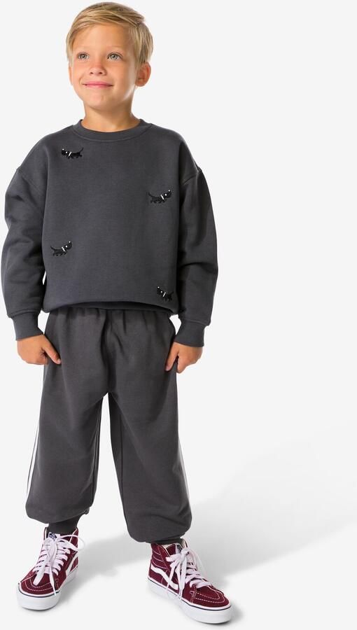 HEMA Takkie Kindersweater Donkergrijs (donkergrijs)