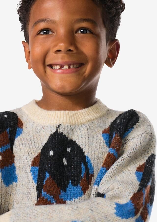 HEMA Takkie Kindertrui Jacquard Ecru (ecru)