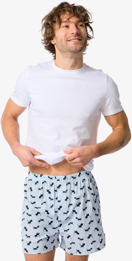 HEMA Takkie Losse Herenboxer Strepen Blauw (blauw)