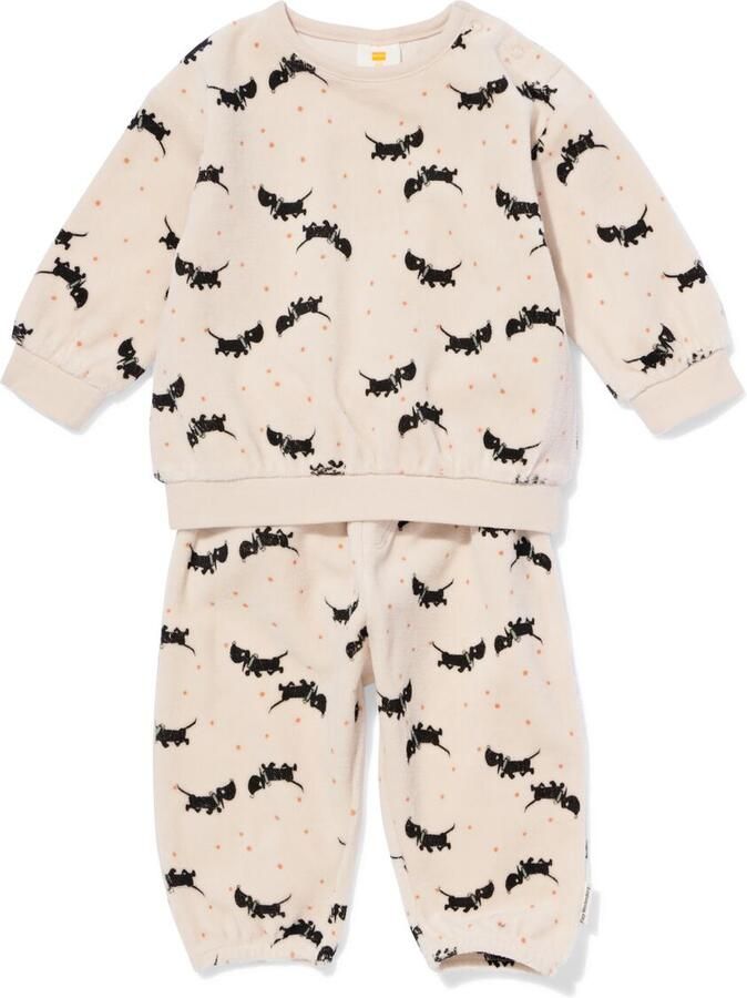 HEMA Takkie Newborn Kledingset Velours Lichtgrijs (lichtgrijs) - Foto 2