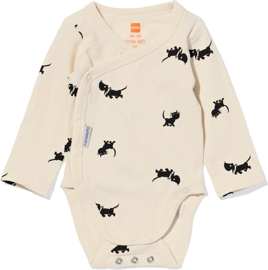HEMA Takkie Newborn Meegroei Overslagromper Ecru (ecru) - Foto 2