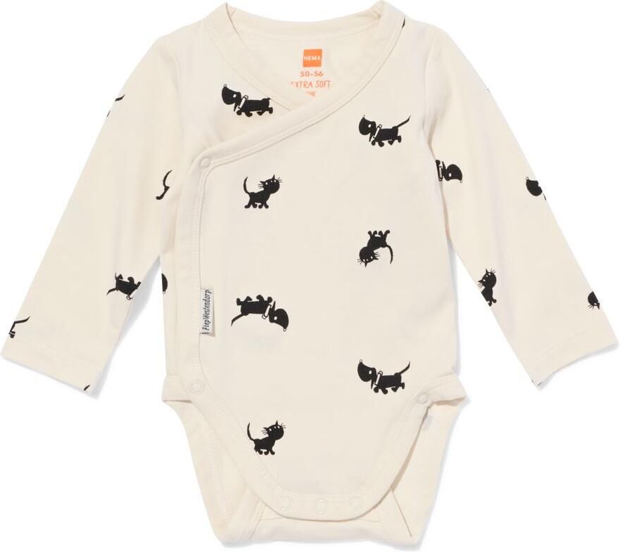 HEMA Takkie Newborn Meegroei Overslagromper Ecru (ecru)