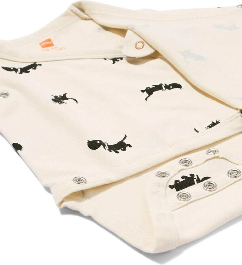 HEMA Takkie Newborn Meegroei Overslagromper Ecru (ecru) - Foto 2