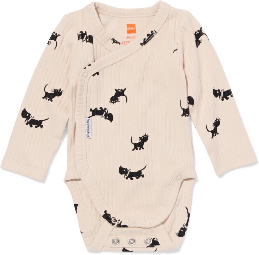 HEMA Takkie Newborn Meegroei Overslagromper LENZING™ ECOVERO™ Rib Ecru (ecru) - Foto 2