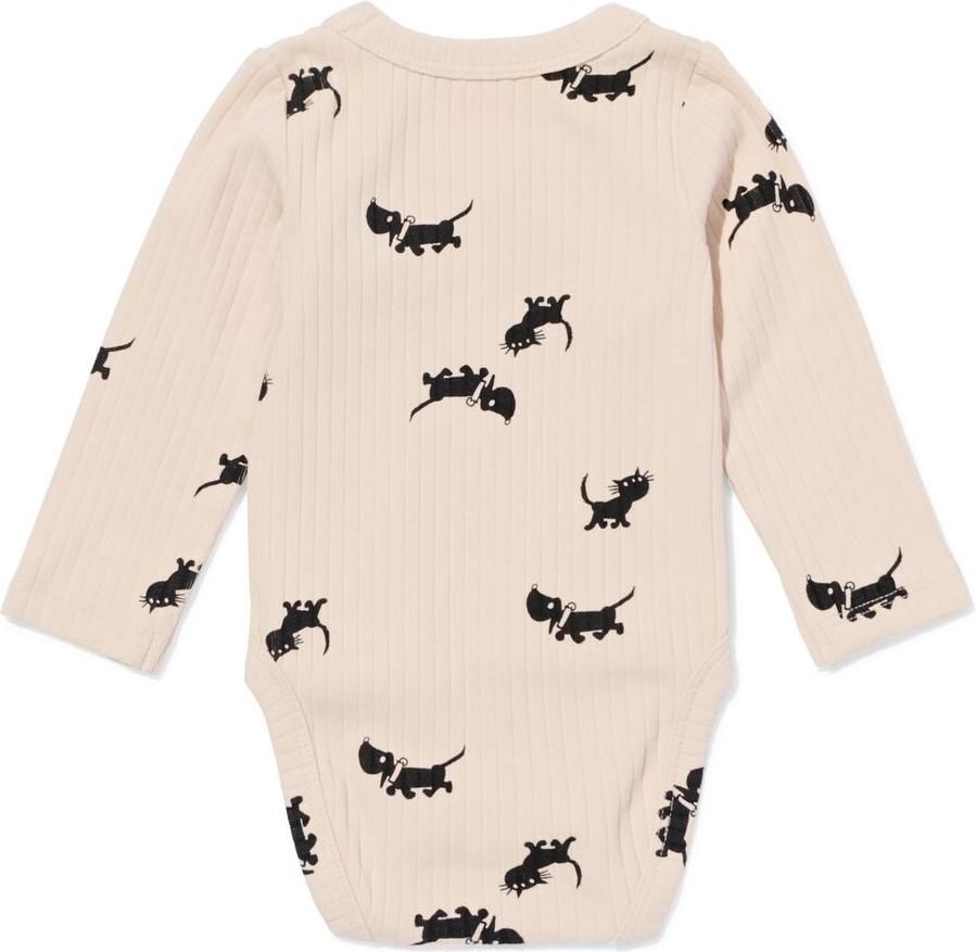 HEMA Takkie Newborn Meegroei Overslagromper LENZING™ ECOVERO™ Rib Ecru (ecru)