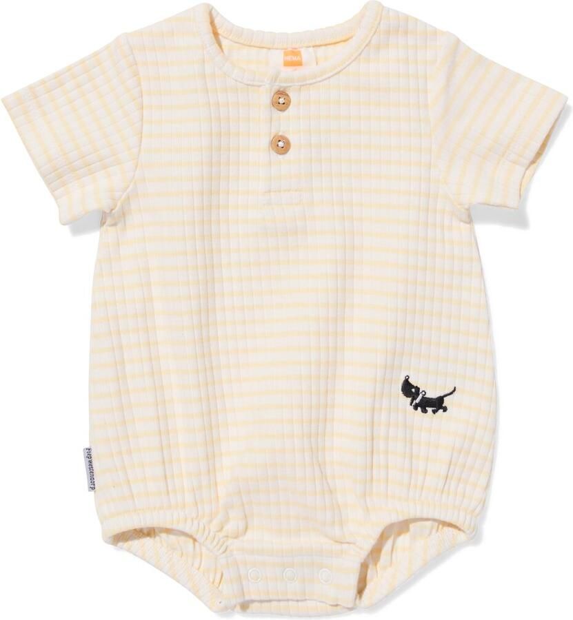 HEMA Takkie Newborn Romper Strepen Gebroken Wit (gebroken wit) - Foto 2