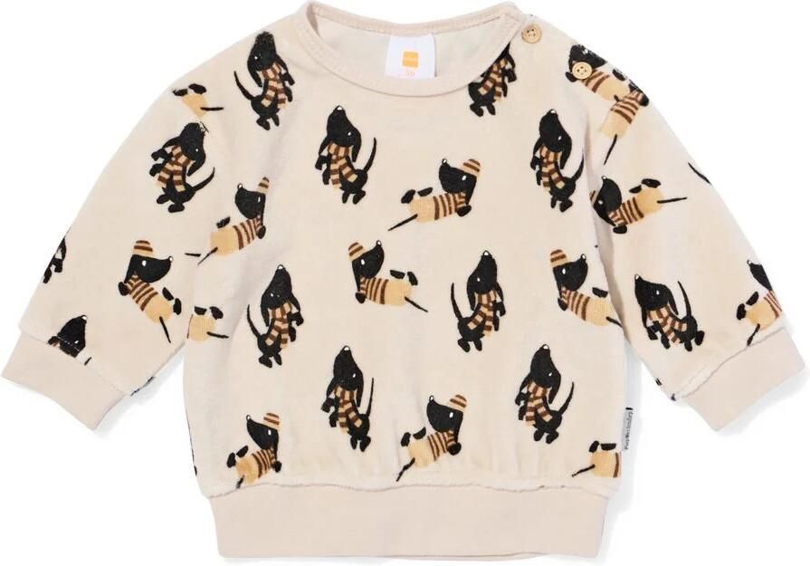 HEMA Takkie Newborn Sweater Velours Lichtgrijs (lichtgrijs) - Foto 2