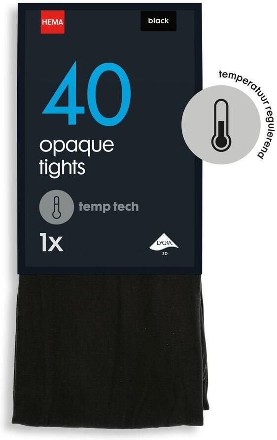 HEMA Temp Tech Panty 40denier Zwart (zwart)