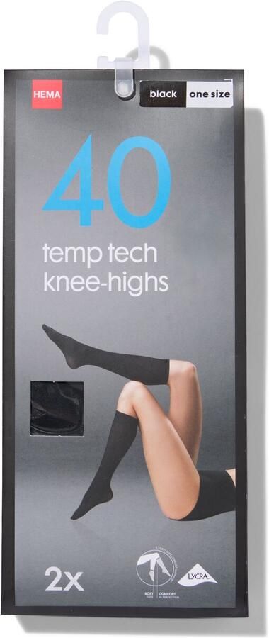 HEMA Temptech Kniekousen 2 Paar Zwart (zwart) - Foto 2