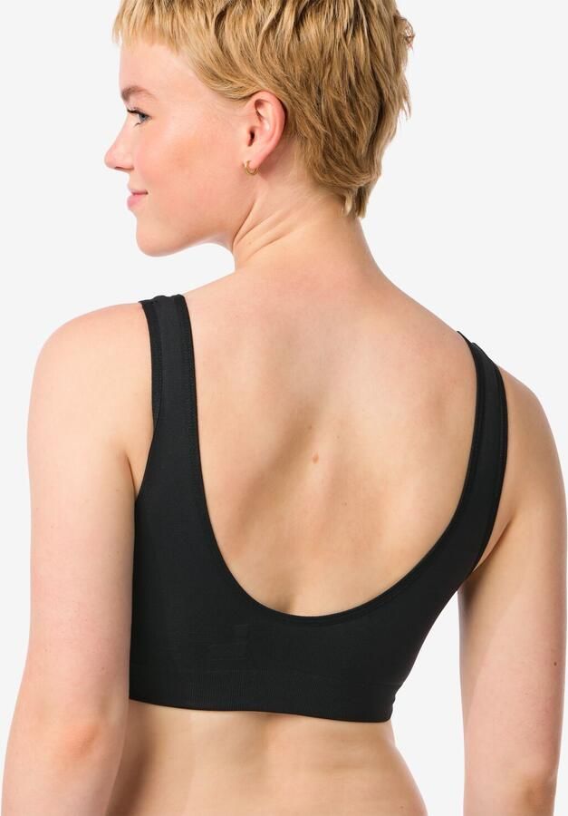 HEMA Top Zonder Beugel Naadloos Zwart (zwart)
